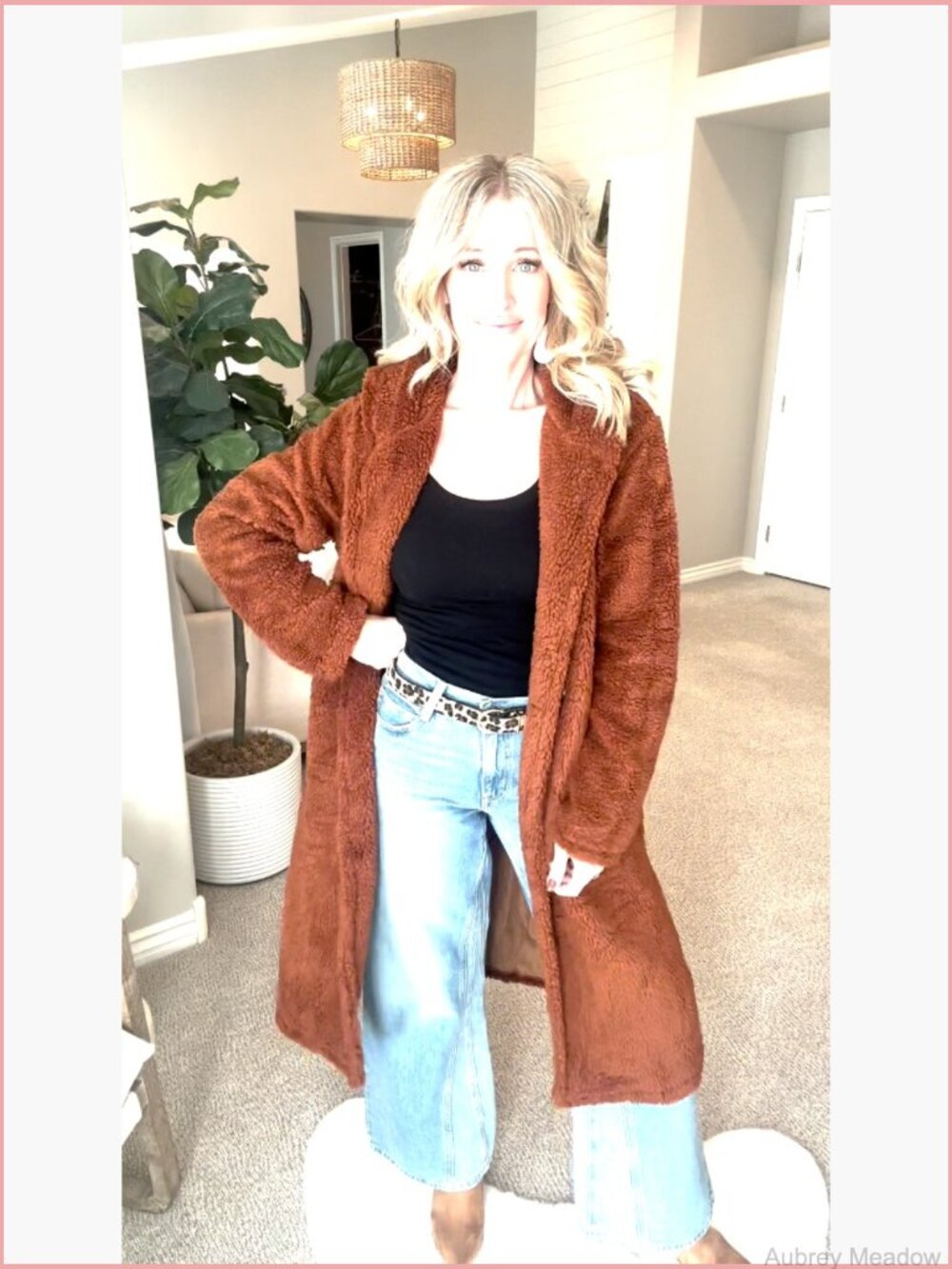 Women's Fuzzy Fleece Hooded Coat Winter Oversize Long Cardigan Jacket Warm Faux - Picture 7 of 7